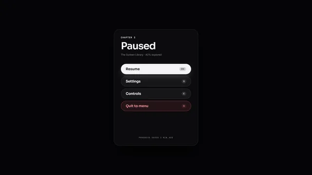 Starter kit Pause screen