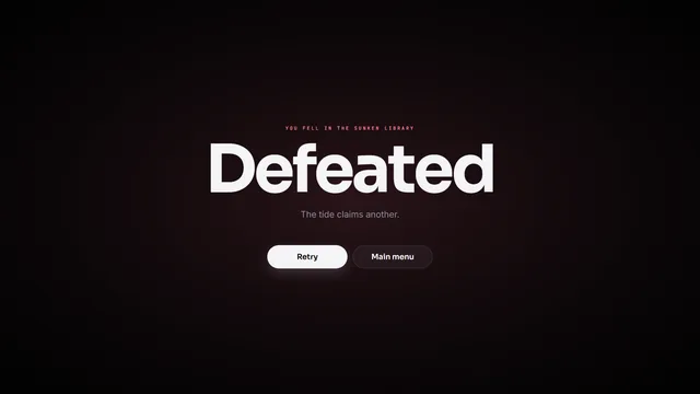 Starter kit Game Over screen